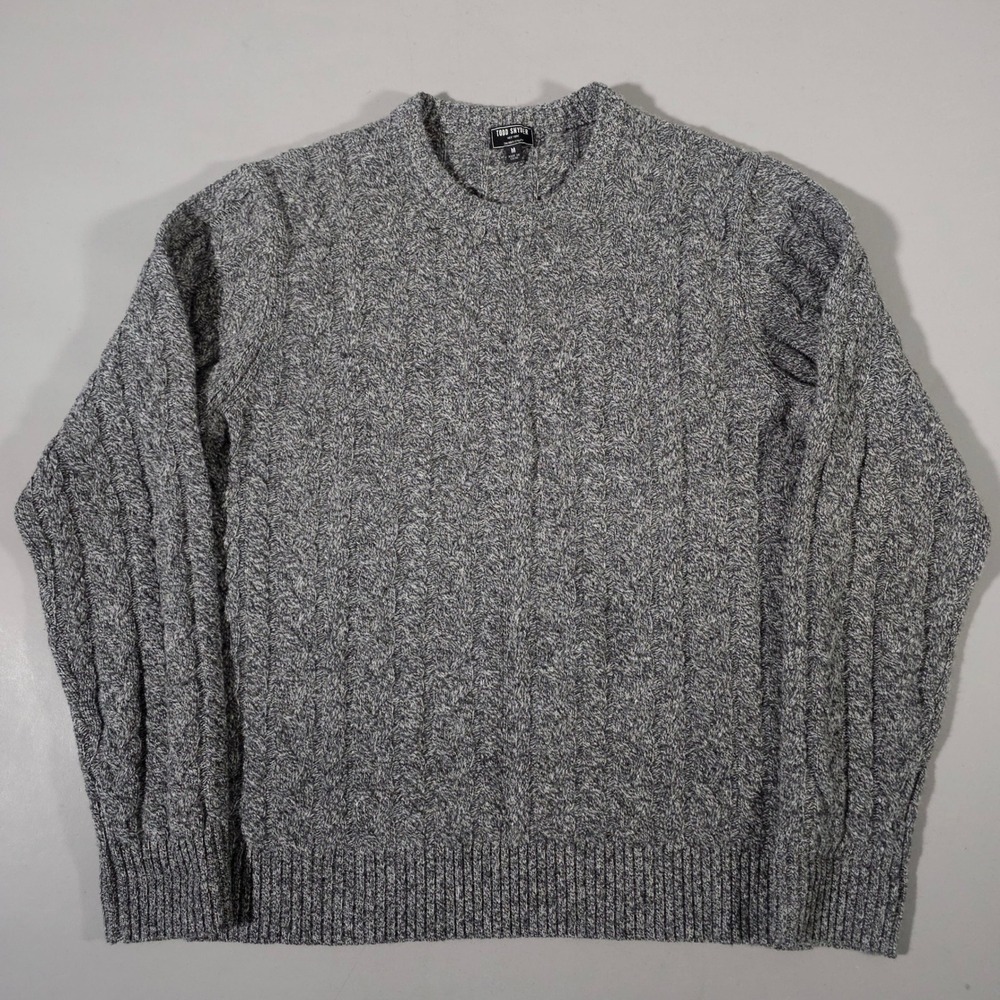 Todd Snyder Sweater Mens Medium Grey Lambswool Cable Knit Crewneck SW6938216
